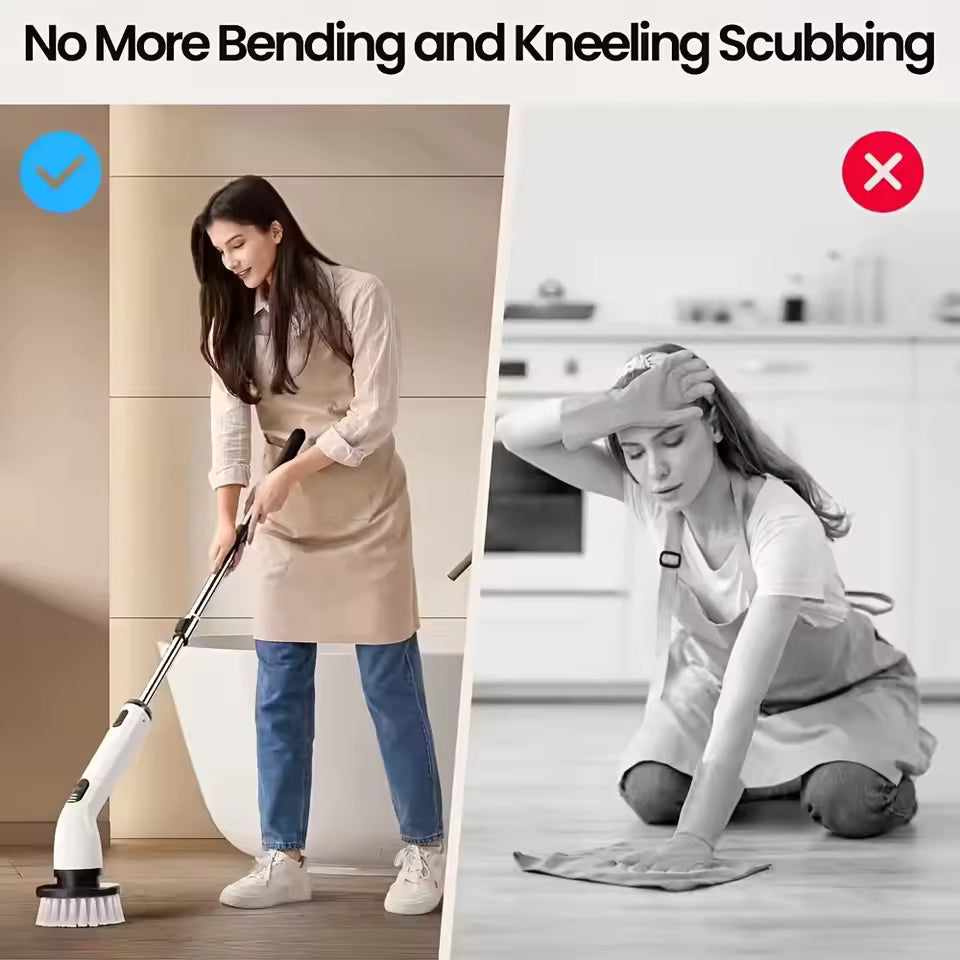 Cordless Electric Spin Scrubber | Rechargeable Bathroom & Kitchen Cleaning Brush