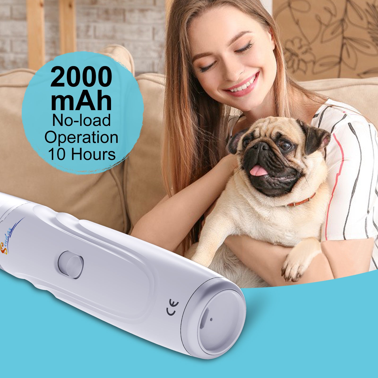 Rechargeable Pet Nail Grinder | Quiet Electric Dog & Cat Nail Trimmer