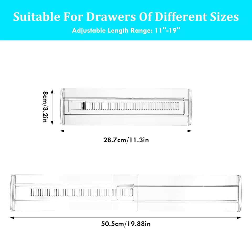 Adjustable Drawer Organizer Divider Set | Expandable Closet & Kitchen Drawer Organizers