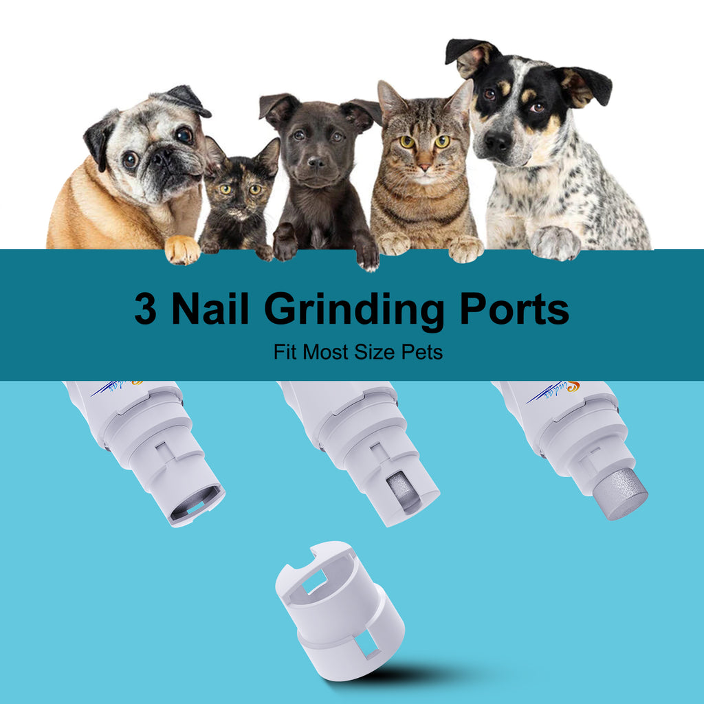 Rechargeable Pet Nail Grinder | Quiet Electric Dog & Cat Nail Trimmer