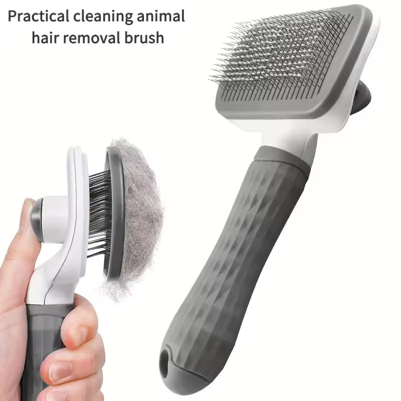 Self Cleaning Pet Grooming Brush | Dog & Cat Deshedding Slicker Brush
