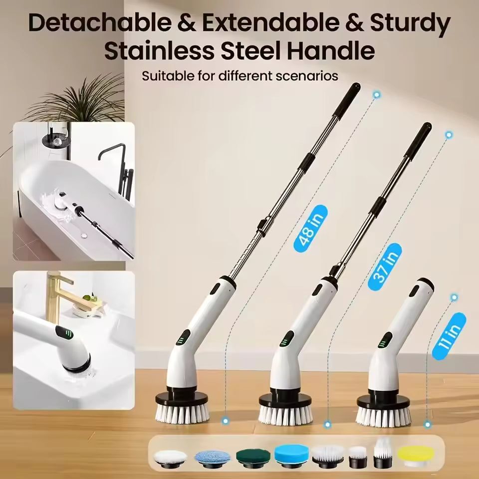 Cordless Electric Spin Scrubber | Rechargeable Bathroom & Kitchen Cleaning Brush