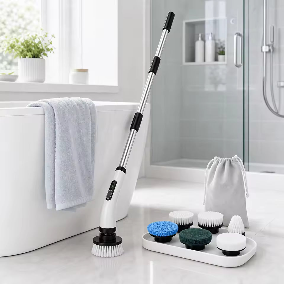 Cordless Electric Spin Scrubber | Rechargeable Bathroom & Kitchen Cleaning Brush