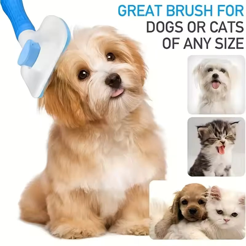 Self Cleaning Pet Grooming Brush | Dog & Cat Deshedding Slicker Brush